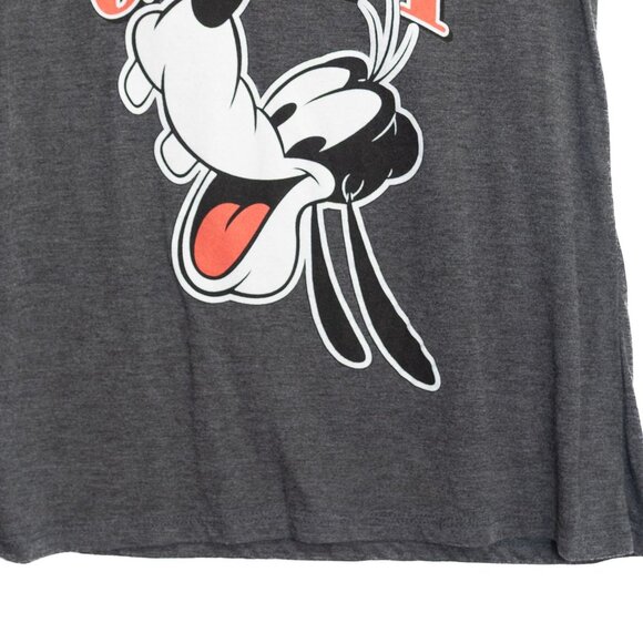 Disney Size XL Goofy Graphic Vneck Charcoal Gray Soft Womens T Shirt - Picture 4 of 8